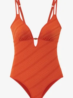 Maillot de bain à doubles bretelles avec perles décoratives