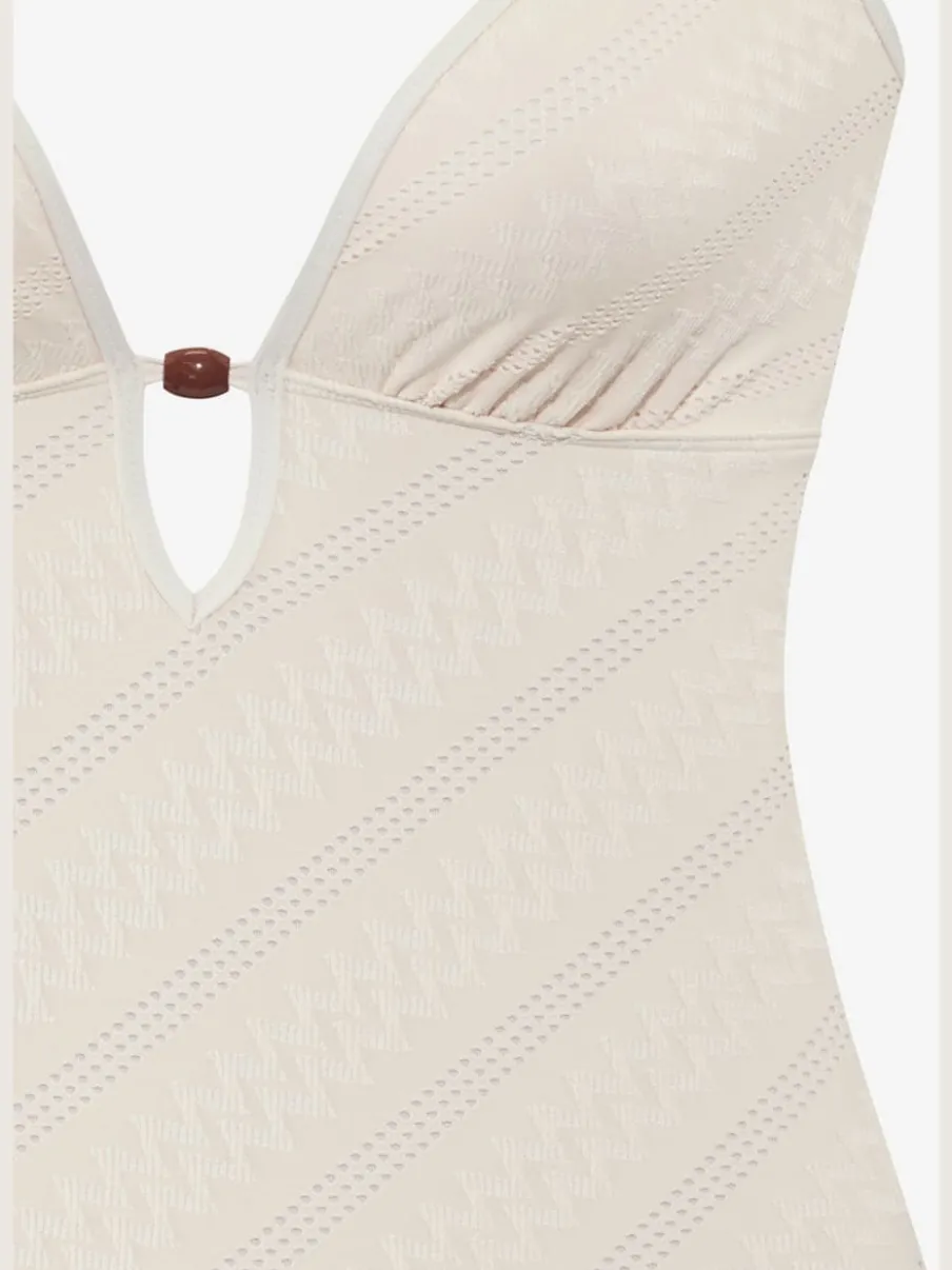 Maillot de bain à doubles bretelles avec perles décoratives