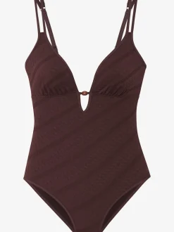 Maillot de bain à doubles bretelles avec perles décoratives