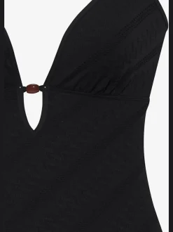 Maillot de bain à doubles bretelles avec perles décoratives