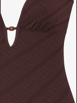 Maillot de bain à doubles bretelles avec perles décoratives