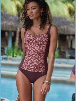 Maillot de bain à effet modelant avec bonnets intégrés et bretelles réglables