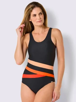Maillot de bain à empiècement modelant avec bretelles réglables