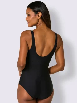 Maillot de bain encolure en V avec fronces décoratives