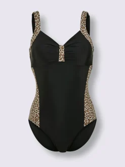 Maillot de bain encolure en V avec fronces décoratives