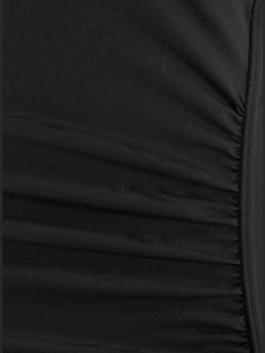 Maillot de bain en microfibre douce à encolure carrée et fronces
