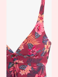 Maillot de bain floral avec bonnets amovibles gainants