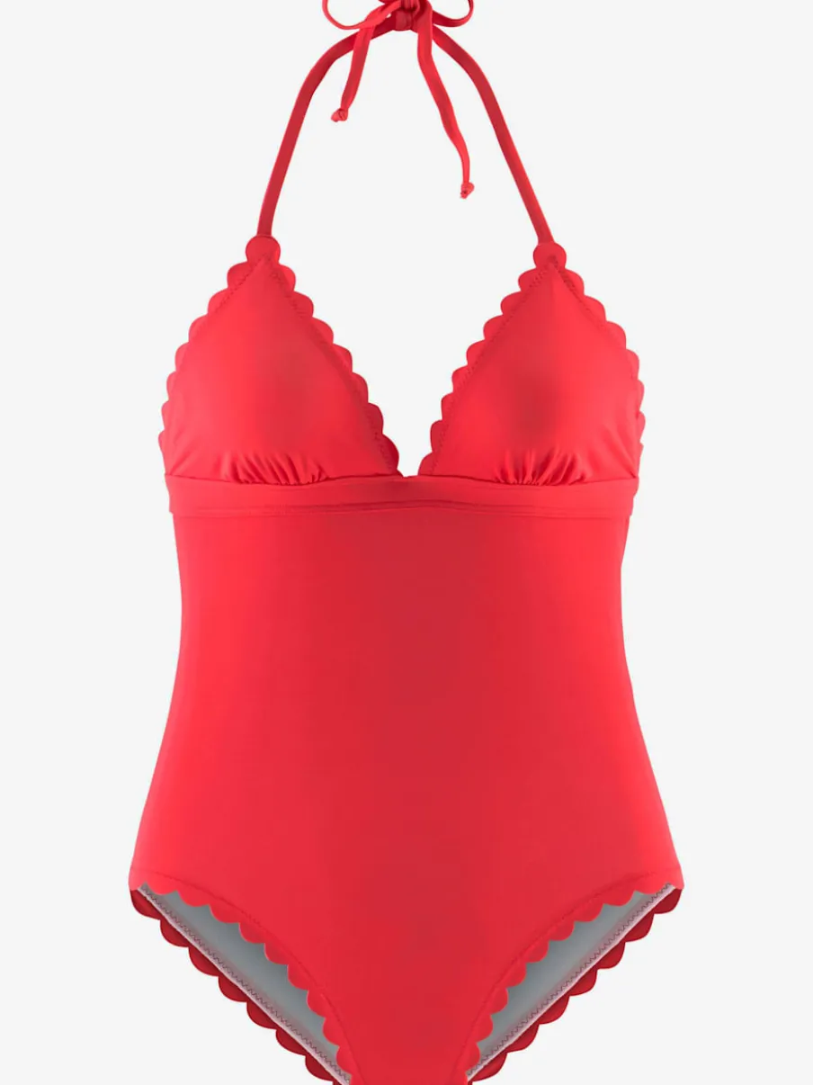 Maillot de bain forme triangle avec bretelles nouées et bonnets amovibles