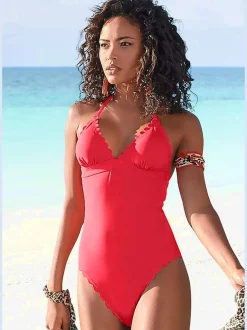 Maillot de bain forme triangle avec bretelles nouées et bonnets amovibles