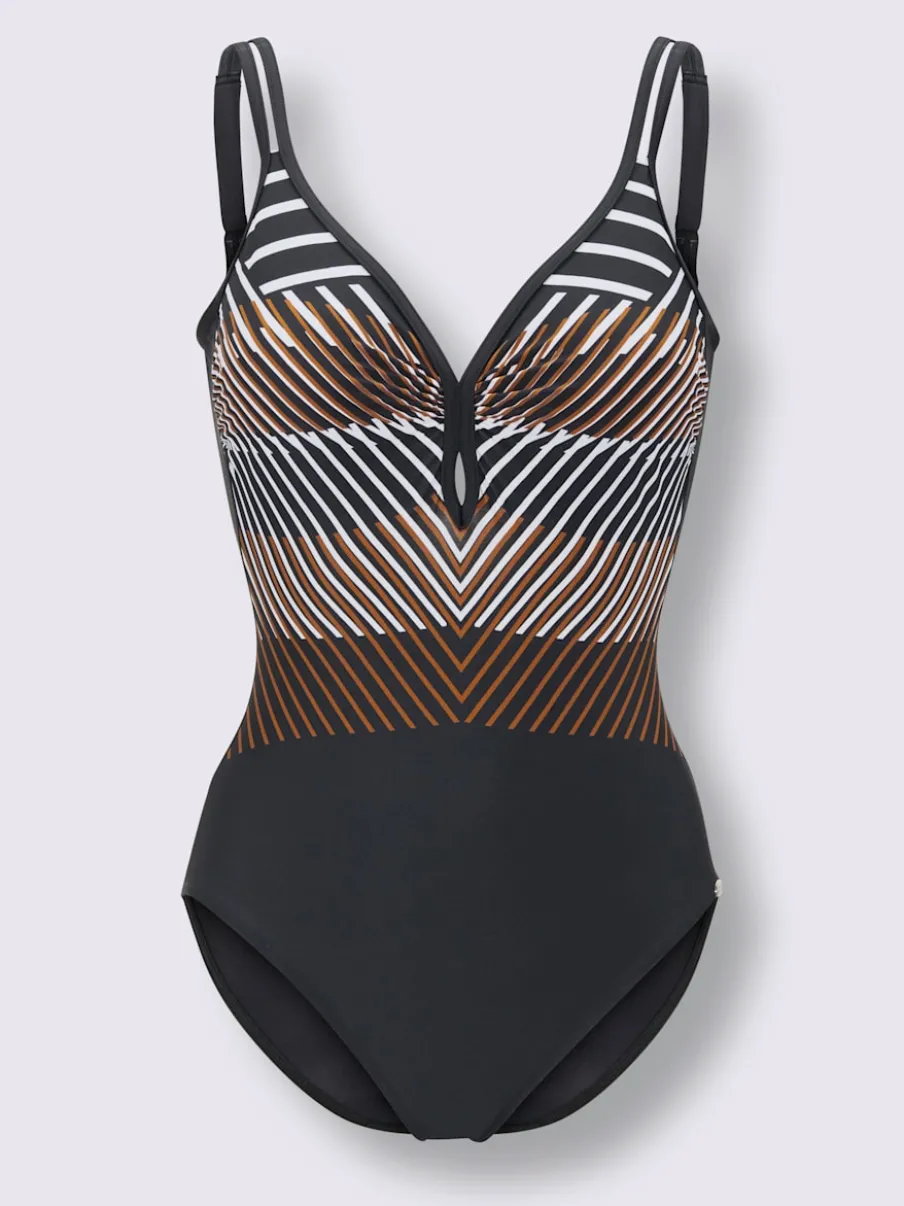 Maillot de bain graphique avec encolure en V ajustable