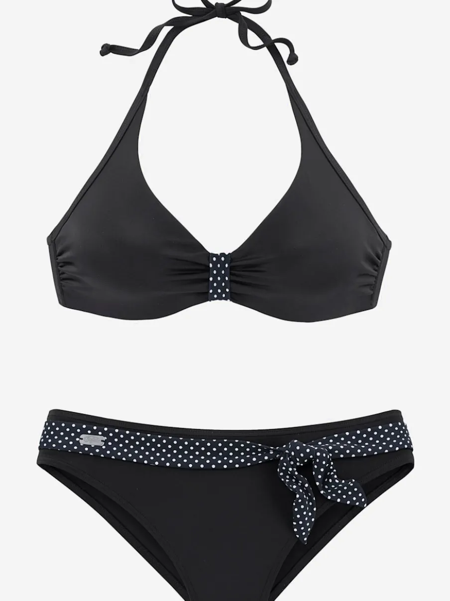 Maillot de bain haut avec renforts et ceinture fantaisie
