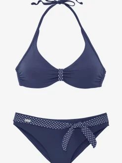 Maillot de bain haut avec renforts et ceinture fantaisie