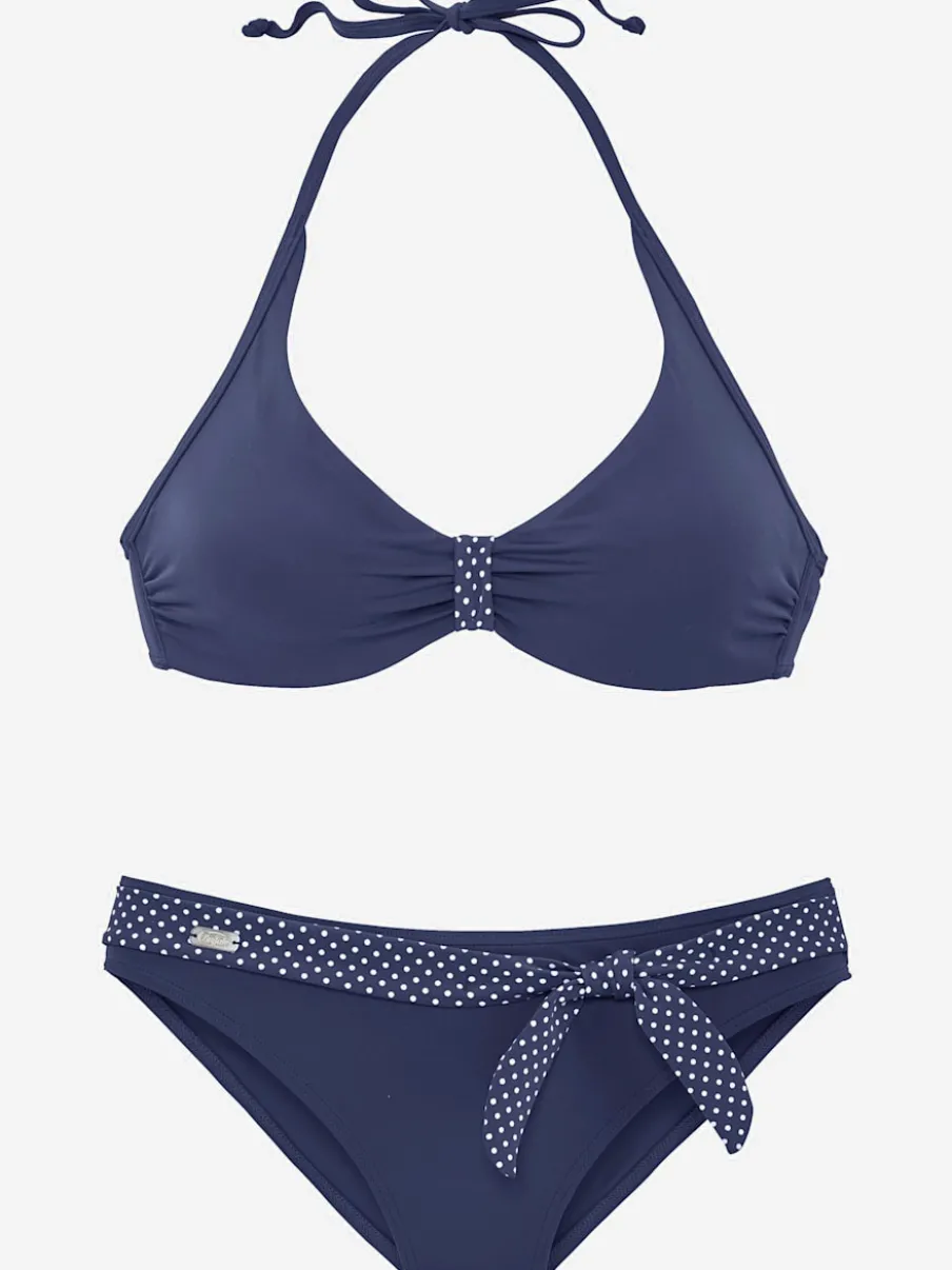 Maillot de bain haut avec renforts et ceinture fantaisie