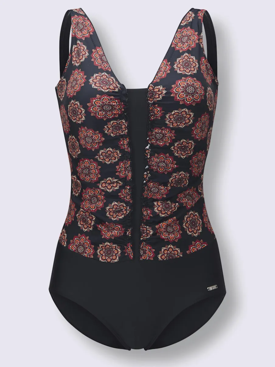 Maillot de bain à imprimé fleuri avec encolure en V