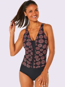Maillot de bain à imprimé fleuri avec encolure en V