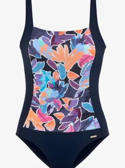 Maillot de bain à imprimé floral avec maintiens intégrés