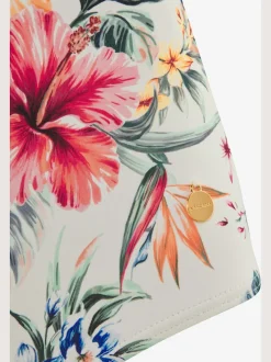 Maillot de bain à imprimé floral avec col V et dos croisées