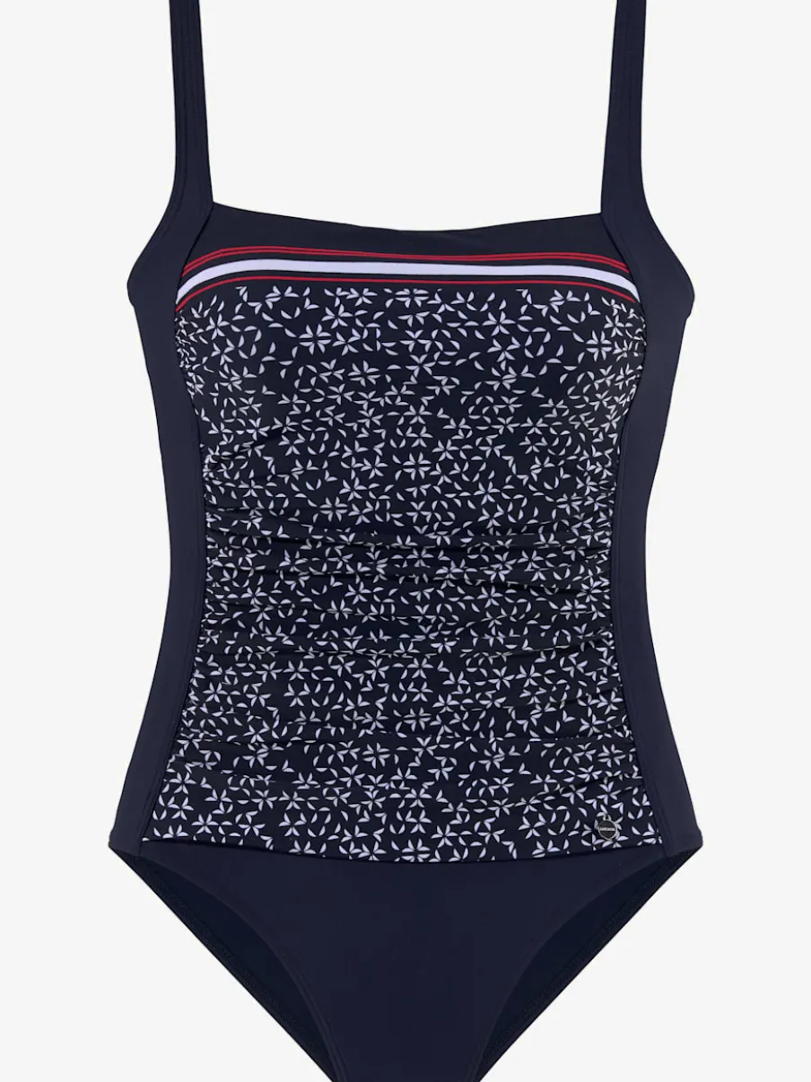 Maillot de bain à imprimé minimaliste avec bretelles réglables et bonnets intégrés