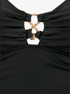 Maillot de bain à laçage décoratif et bretelles ajustables