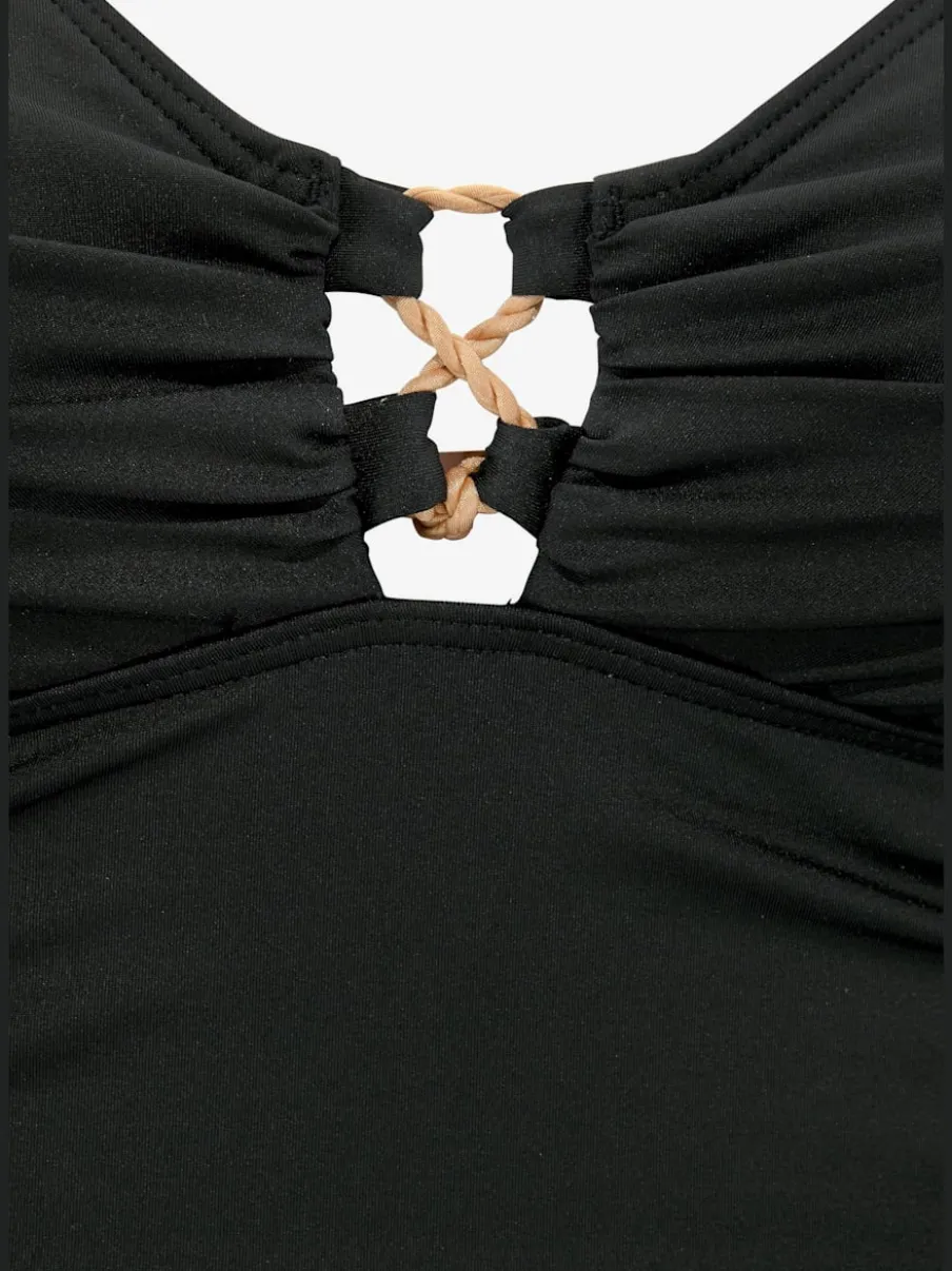 Maillot de bain à laçage décoratif et bretelles ajustables