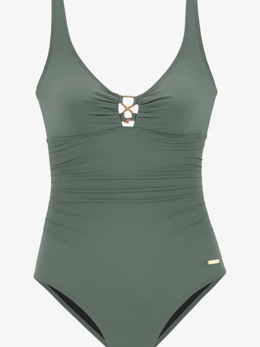 Maillot de bain à laçage décoratif et bretelles ajustables