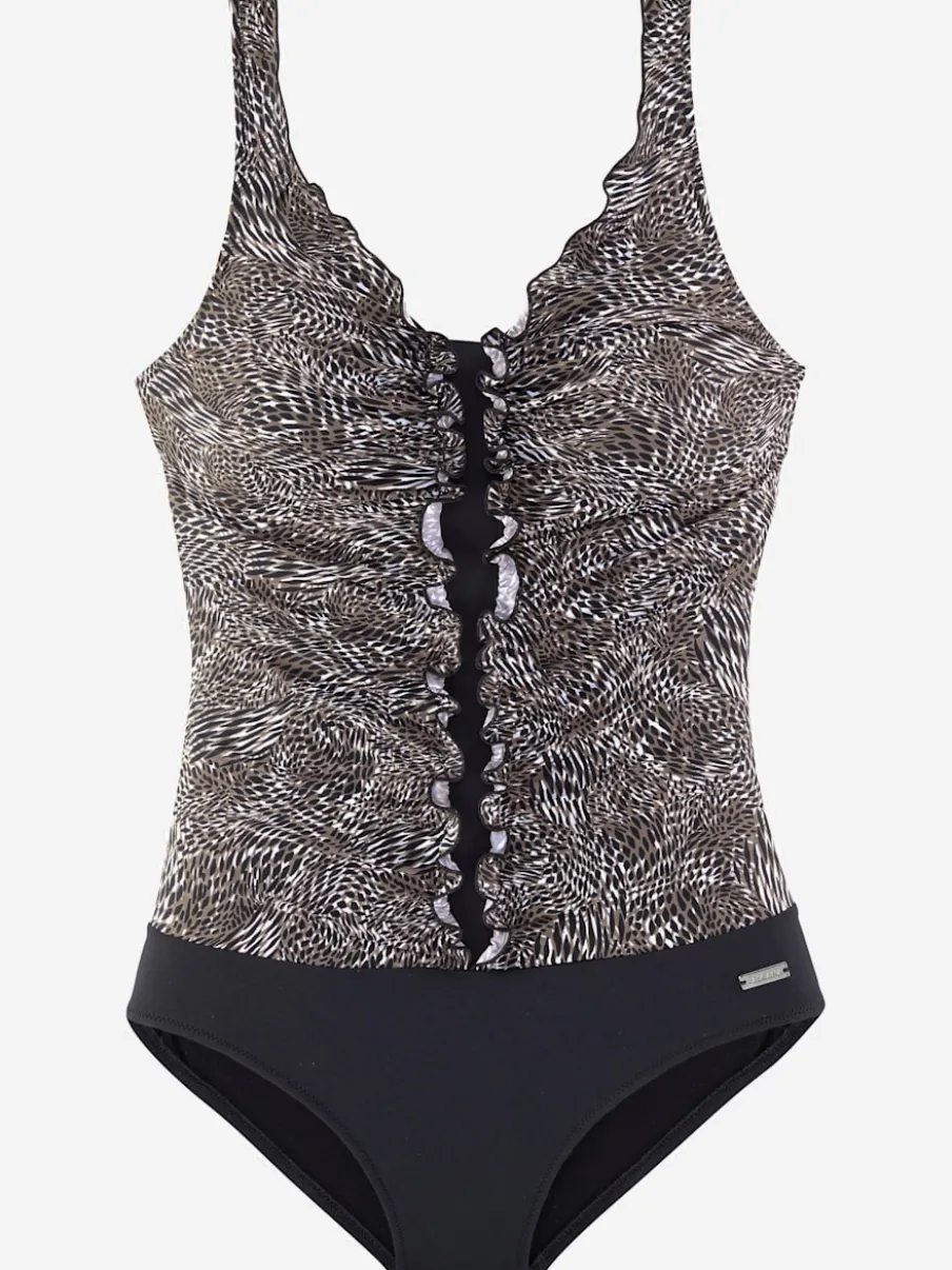 Maillot de bain à motif avec bonnets intégrés réglables