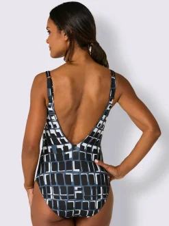 Maillot de bain à motif graphique encolure en V