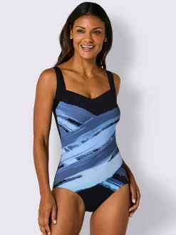 Maillot de bain à motif graphique et bretelles réglables
