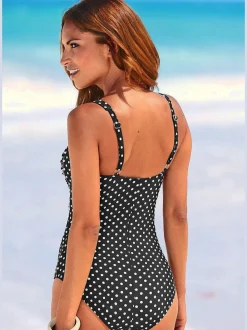 Maillot de bain à motif petits pois avec bretelles réglables