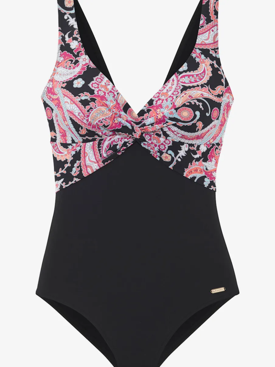 Maillot de bain à motifs avec bonnets souples intégrés