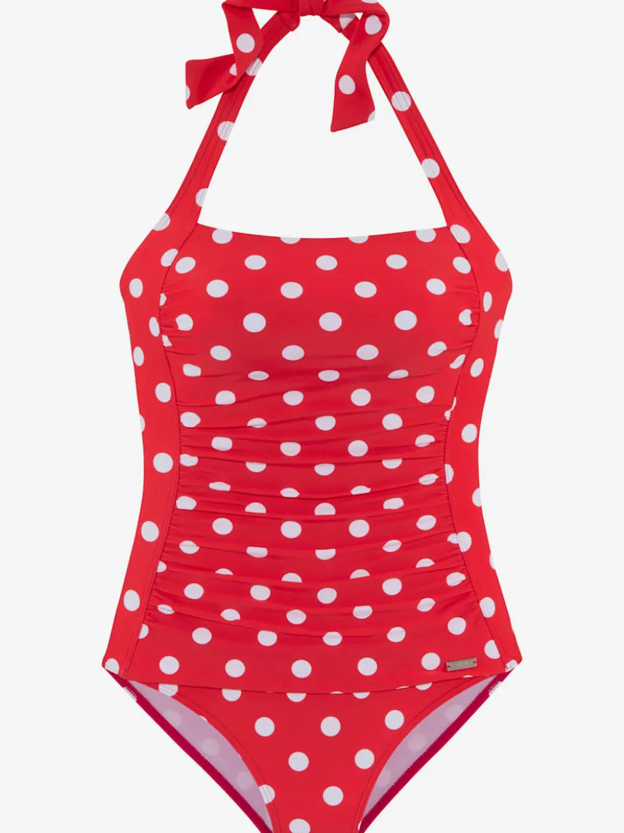 Maillot de bain à nouer dans le cou avec imprimé points