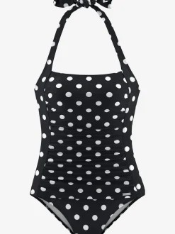 Maillot de bain à nouer dans le cou avec imprimé points