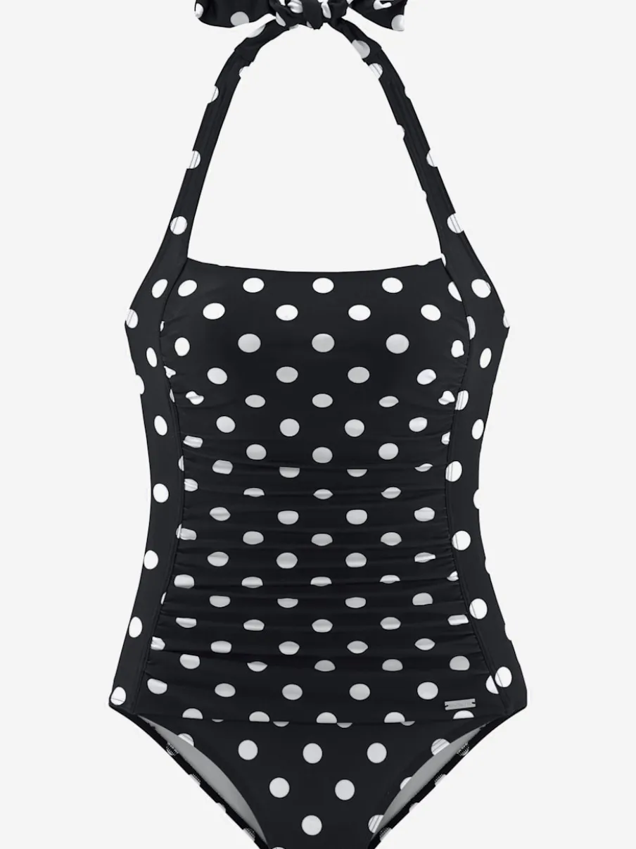 Maillot de bain à nouer dans le cou avec imprimé points