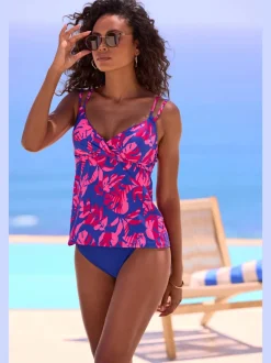 Maillot de bain 2 pièces imprimé feuilles tendance
