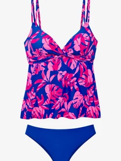 Maillot de bain 2 pièces imprimé feuilles tendance