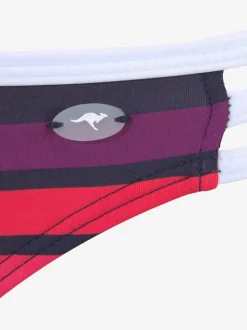 Maillot de bain rayé avec bonnets amovibles et nouage