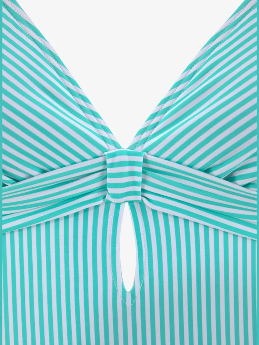 Maillot de bain rayé marin avec bonnets amovibles réglables