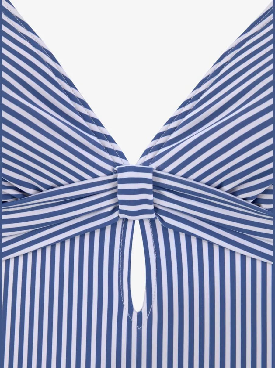 Maillot de bain rayé marin avec bonnets amovibles réglables