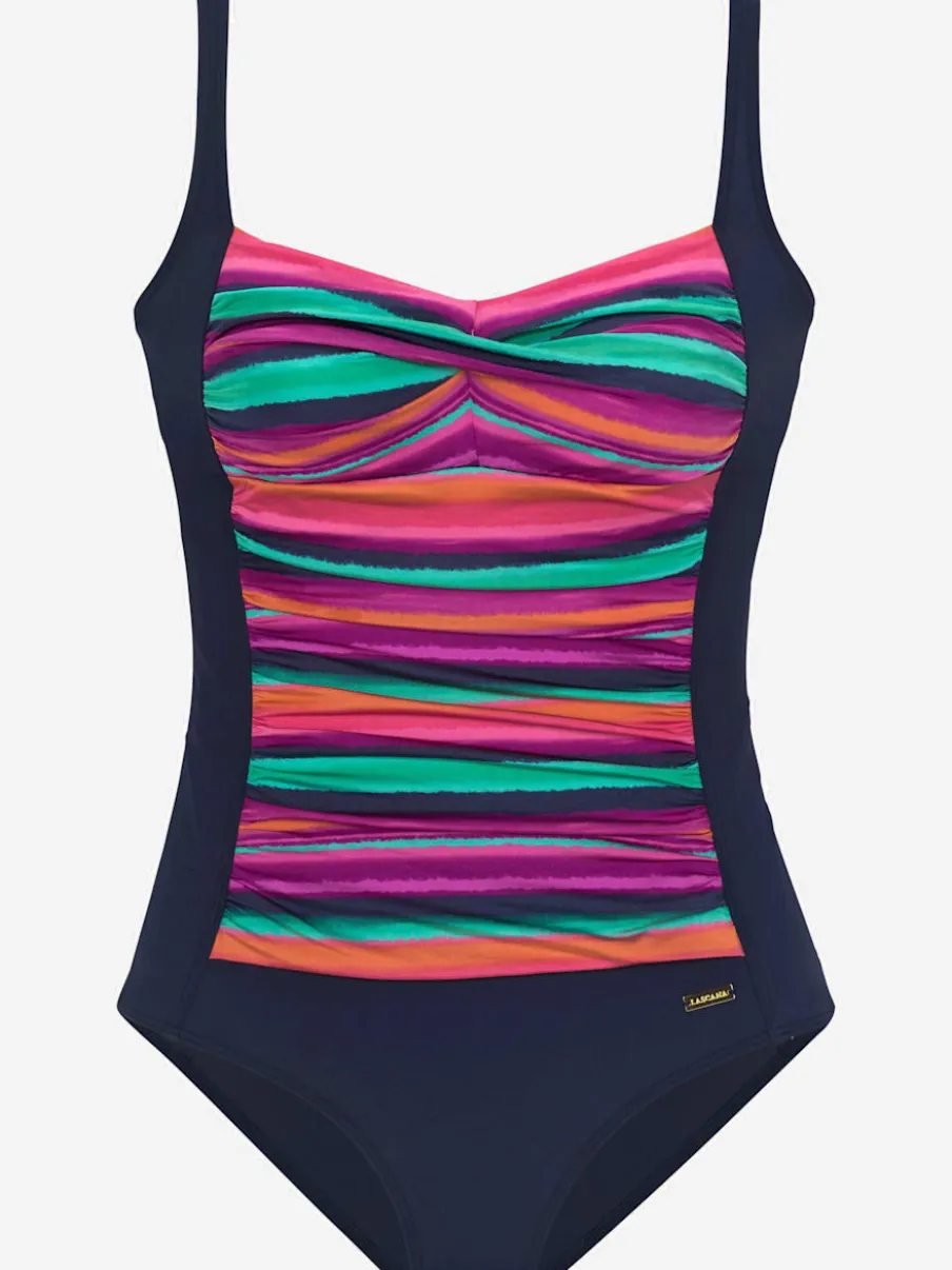 Maillot de bain à rayures avec bonnets confortables