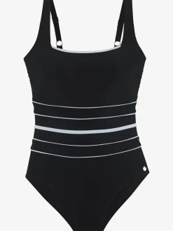 Maillot de bain à rayures avec bonnets intégrés et bretelles réglables