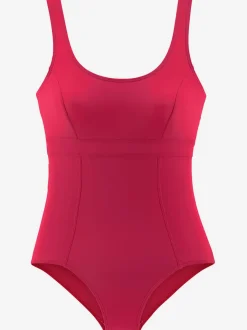 Maillot de bain sportif à décolleté arrondi et empiècement gainant