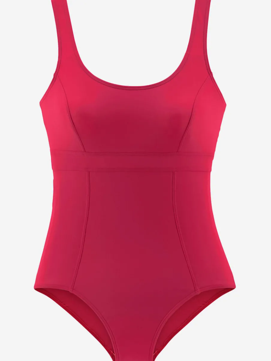 Maillot de bain sportif à décolleté arrondi et empiècement gainant