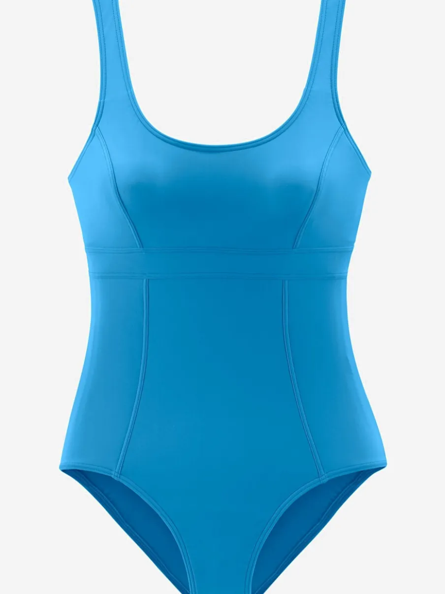 Maillot de bain sportif à décolleté arrondi et empiècement gainant