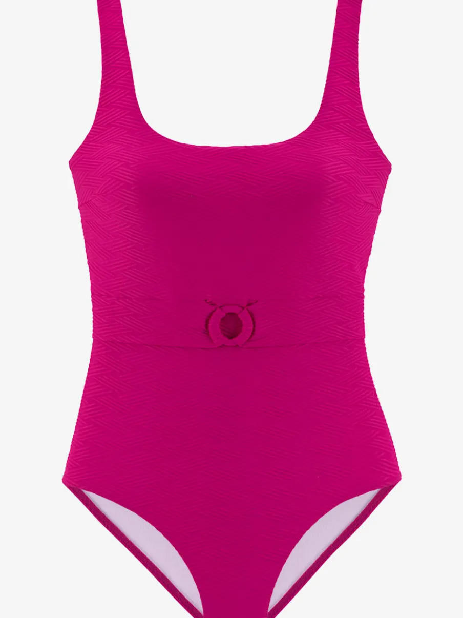 Maillot de bain structuré avec ceinture décorative et bonnets amovibles