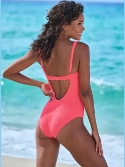 Maillot de bain à structure géométrique avec bonnets réglables