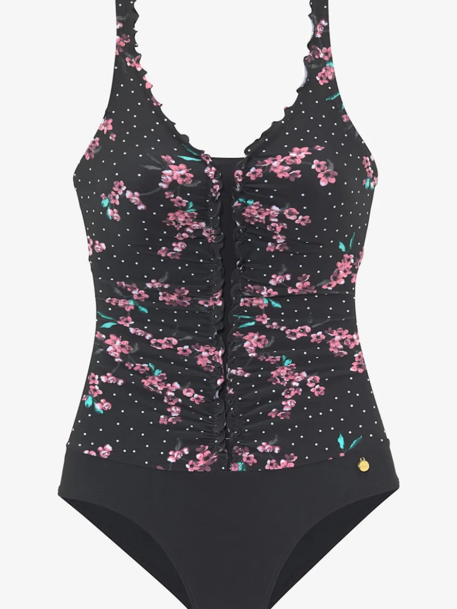 Maillot de bain style chic avec fleurs et petits pois