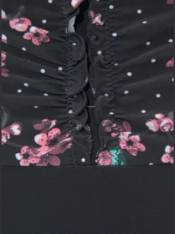 Maillot de bain style chic avec fleurs et petits pois