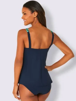 Maillot de bain tankini imprimé avec encolure en V ajustable