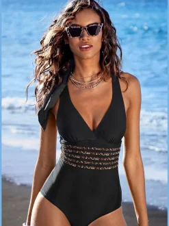 Maillot de bain une pièce avec bonnets souples et empiècement gainant
