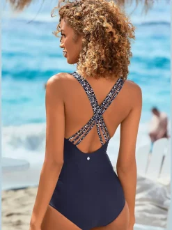 Maillot de bain une pièce avec bonnets souples et empiècement gainant